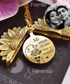 Dije Girasol Amor Para Pareja + (Foto Personalizada)