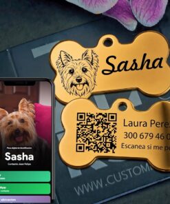 Bone Placa Para Mascota QR